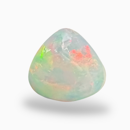 Natural White Color Ethiopian Opal Stone 3.84 Carats Pear Cabochon Shape 13X13mm