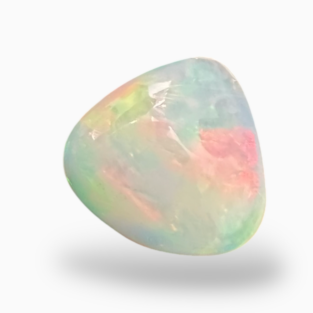 Natural White Color Ethiopian Opal Stone 3.84 Carats Pear Cabochon Shape 13X13mm