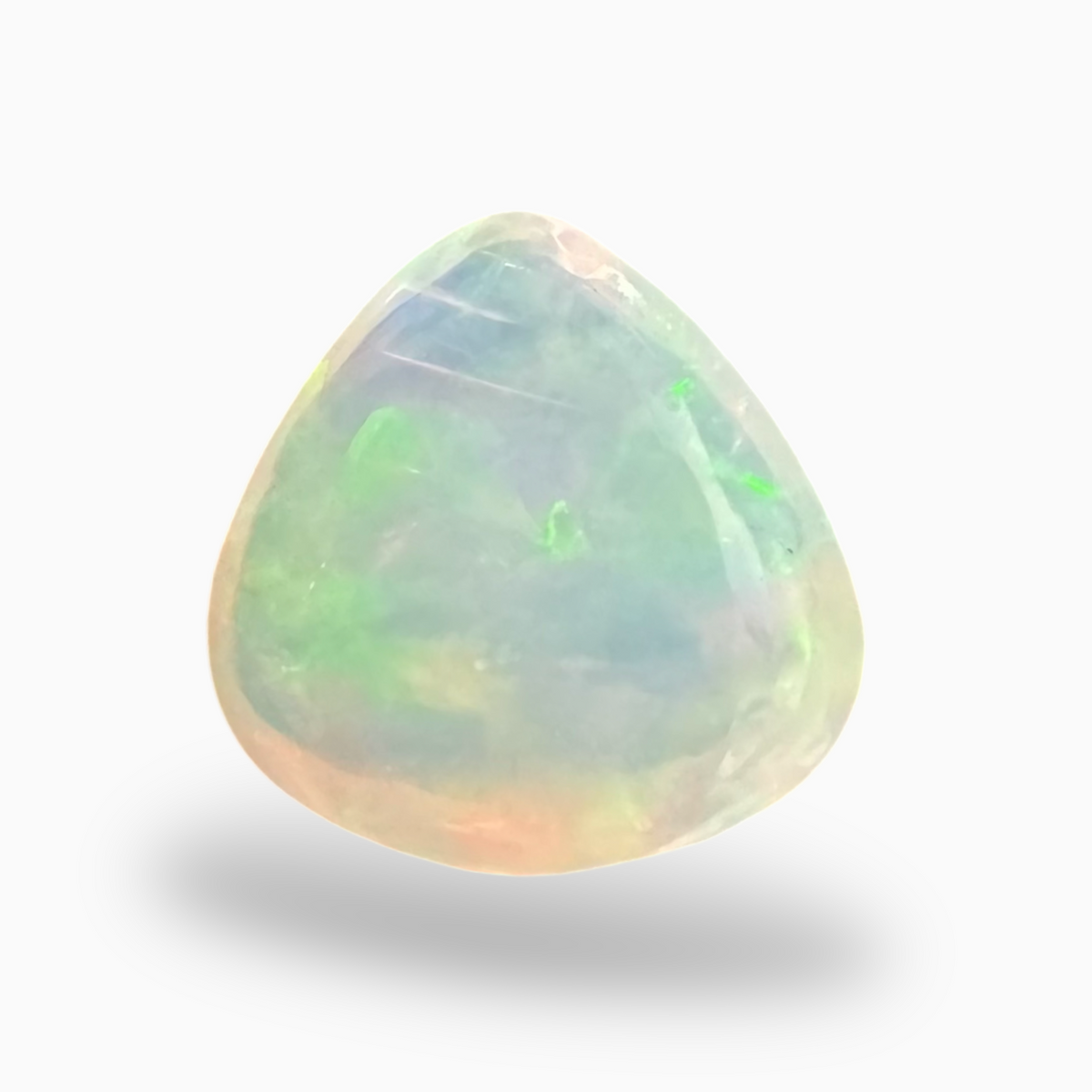 Natural White Color Ethiopian Opal Stone 3.84 Carats Pear Cabochon Shape 13X13mm