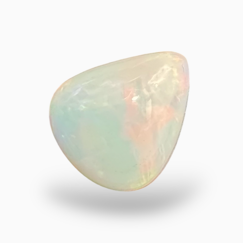 Natural White Color Ethiopian Opal Stone 4.00 Carats Pear Cabochon Shape 13X11mm