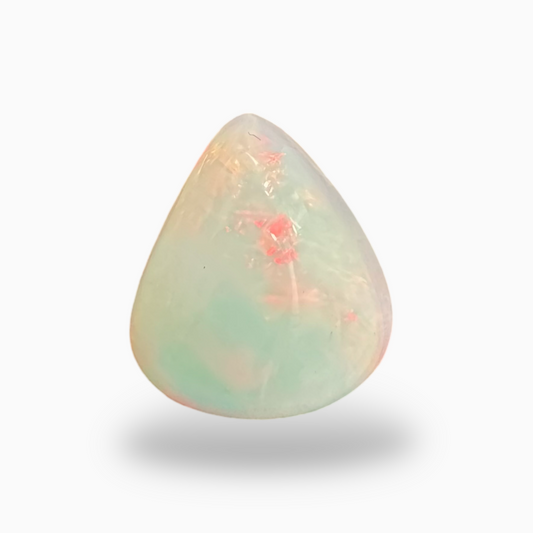 Natural White Color Ethiopian Opal Stone 4.00 Carats Pear Cabochon Shape 13X11mm