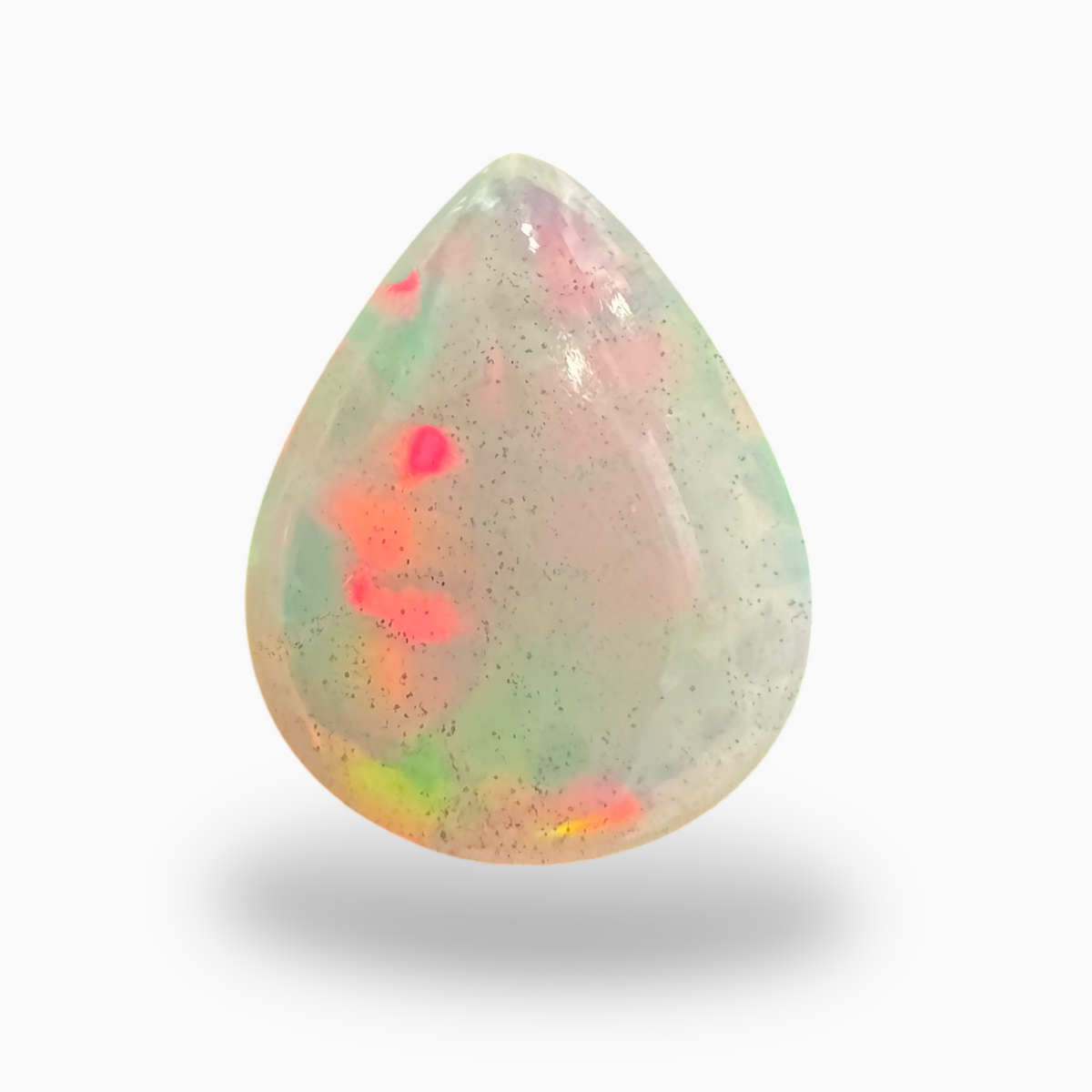 Natural White Color Ethiopian Opal Stone 5.4 Carats Pear Cabochon Shape 16X12mm