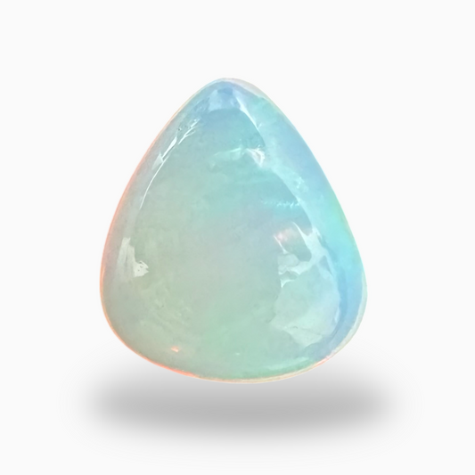 Natural White Color Ethiopian Opal Stone 6.0 Carats Pear Cabochon Shape 15.5X13.5mm