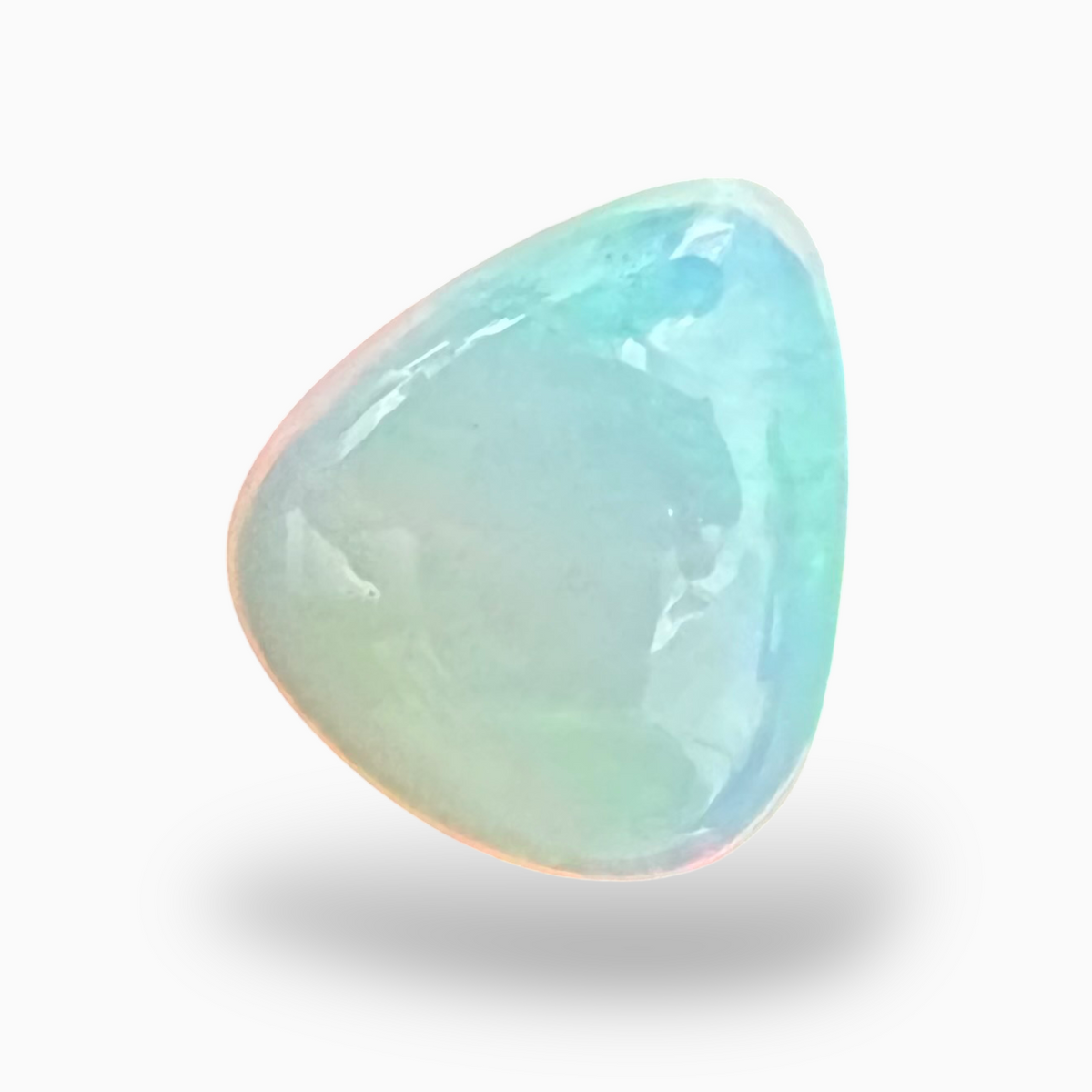 Natural White Color Ethiopian Opal Stone 6.0 Carats Pear Cabochon Shape 15.5X13.5mm