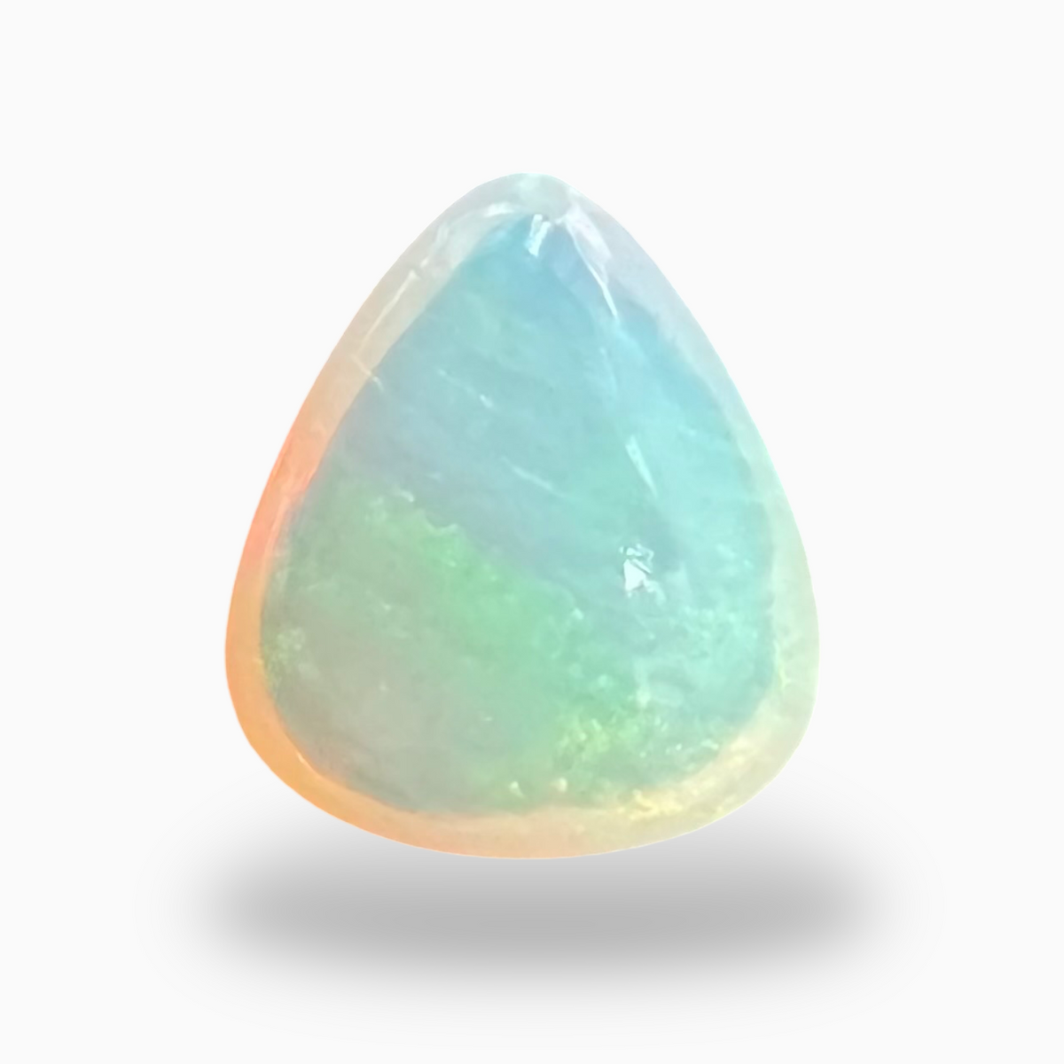 Natural White Color Ethiopian Opal Stone 6.0 Carats Pear Cabochon Shape 15.5X13.5mm