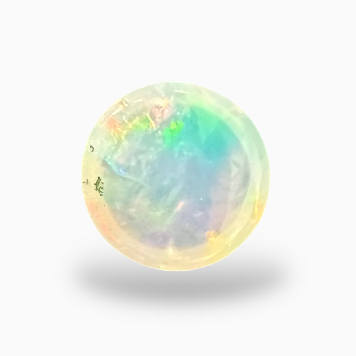 Natural White Color Ethiopian Opal Stone 0.42 Carats Round Cabochon Shape 6mm