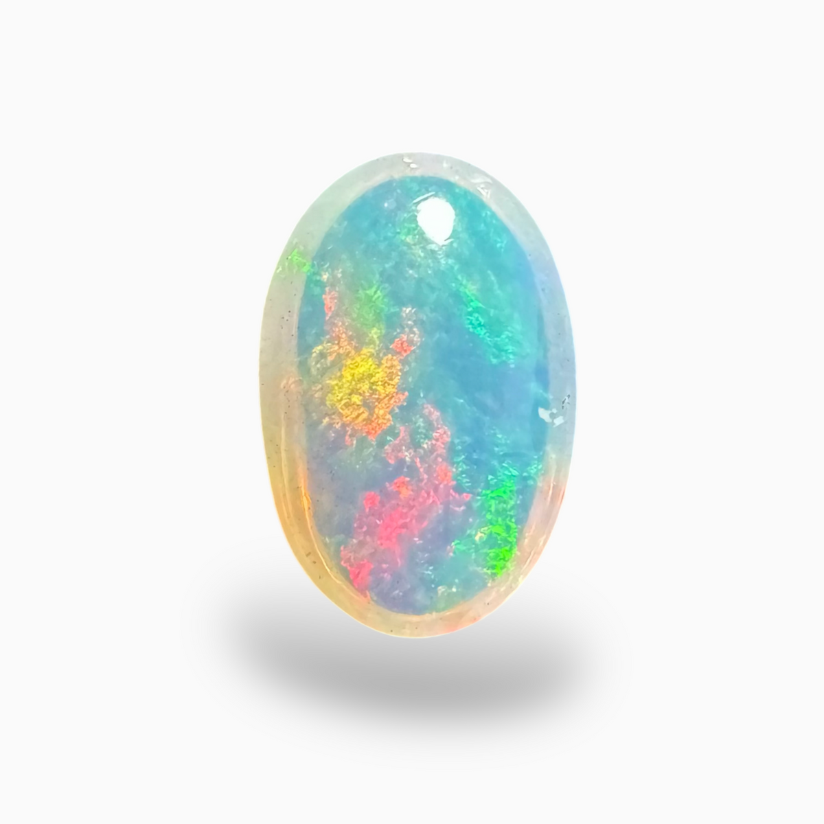 White Opal Stone 4.02 carat 14.5x9.5mm From Ethopia