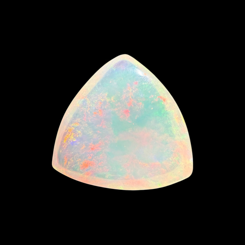 White Opal Trilliant Cabochon 8.07 Carats 16.5x16.3 mm