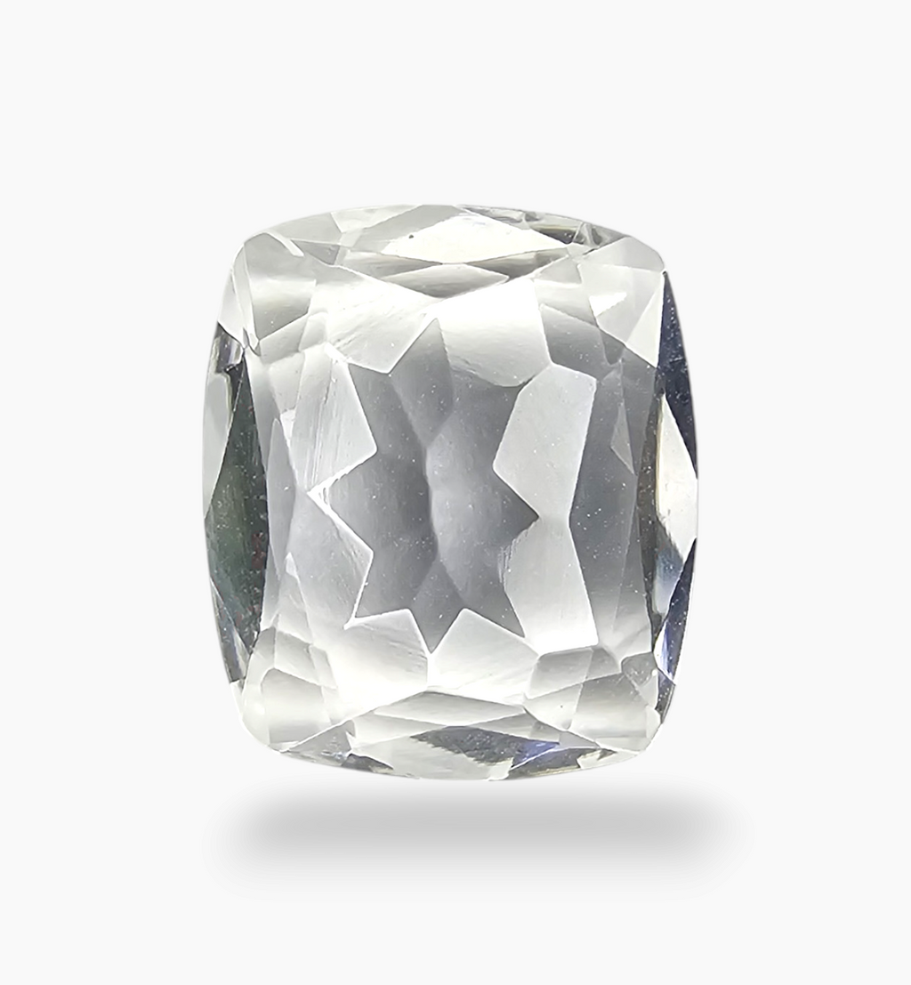 Natural White Topaz Stone 6.69 Carats Cushion Shape Size 14X12mm