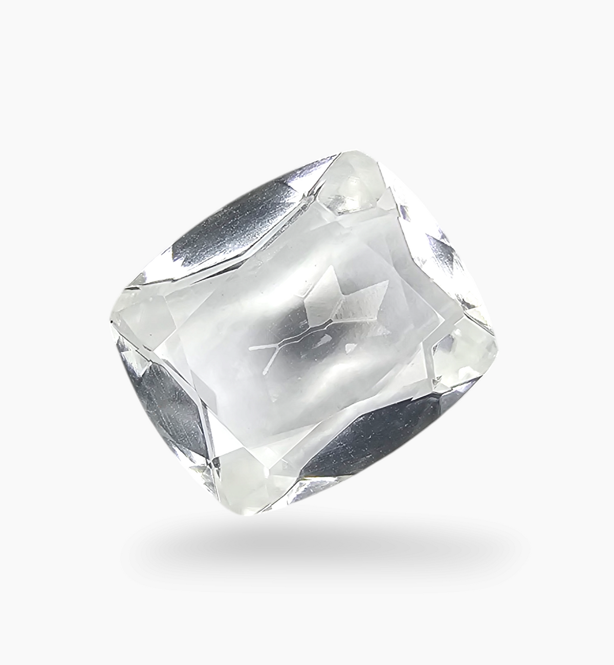 Natural White Topaz Stone 6.69 Carats Cushion Shape Size 14X12mm