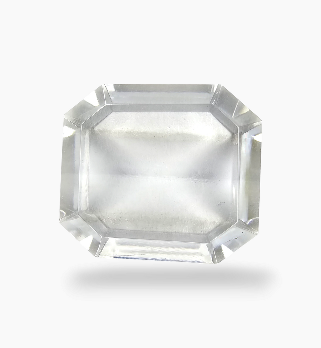 Natural White Topaz Stone 35.96 Carats Emerald Cut Shape Size 20.5X20.9mm