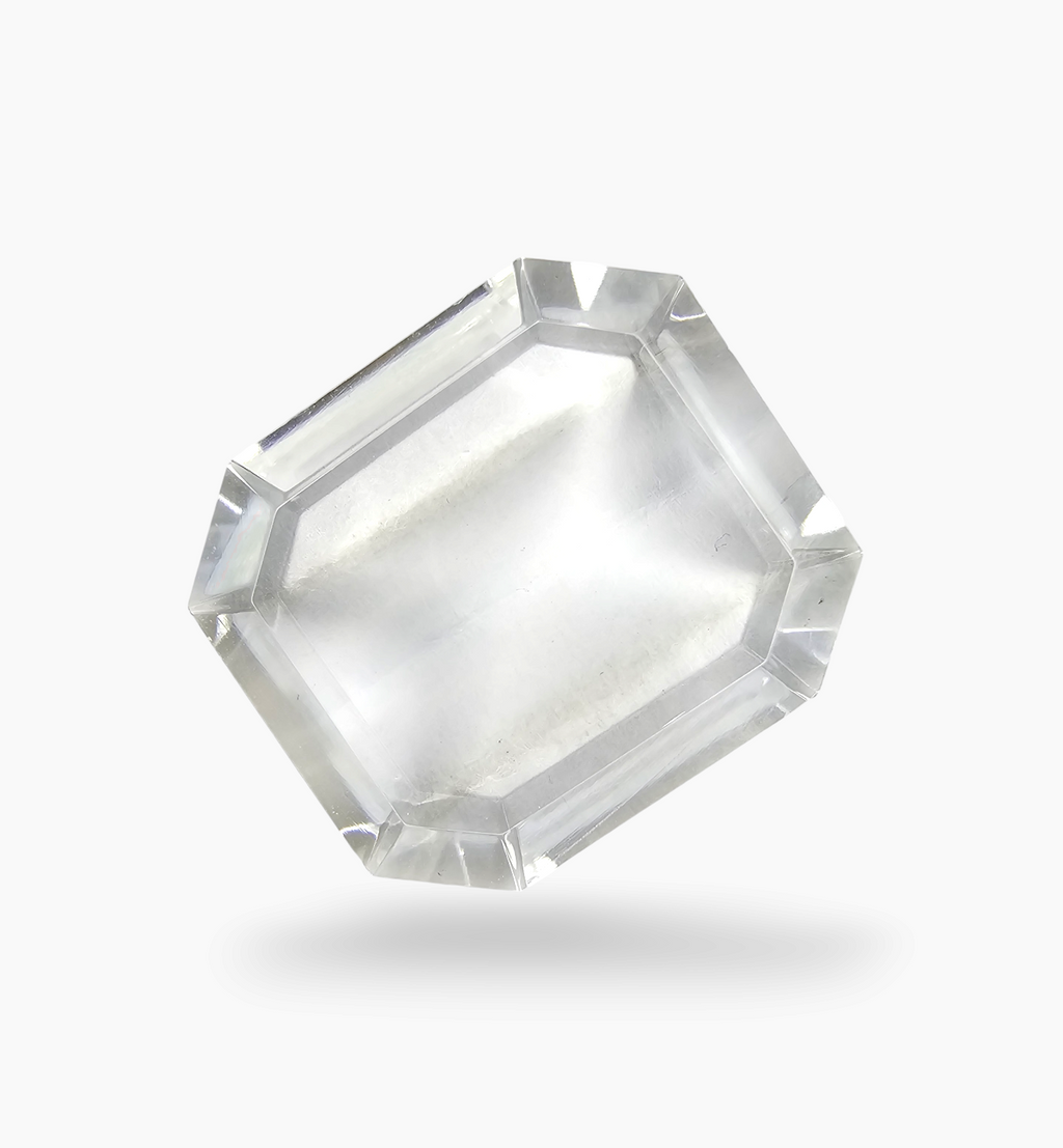 Natural White Topaz Stone 35.96 Carats Emerald Cut Shape Size 20.5X20.9mm