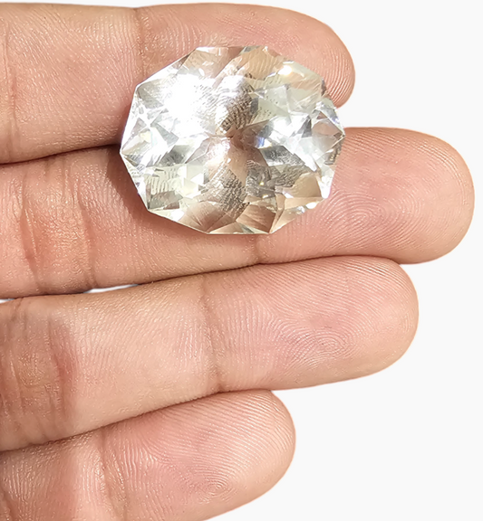 Natural White Topaz Stone 53.58 Carats Fancy Cut Shape Size 20X15mm