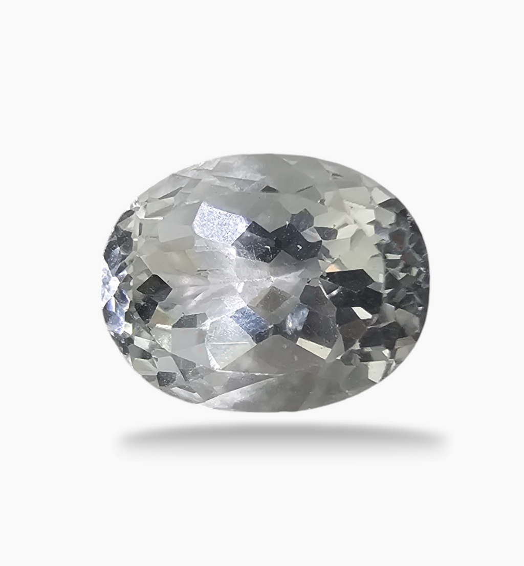 Natural White Topaz Stone 11.73 Carats Oval Shape Size 15X11.6mm