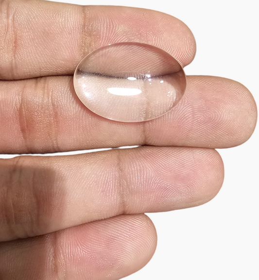 Natural White Topaz Stone 16.95 Carats Oval Cabochon Shape Size 20.5X10.5mm