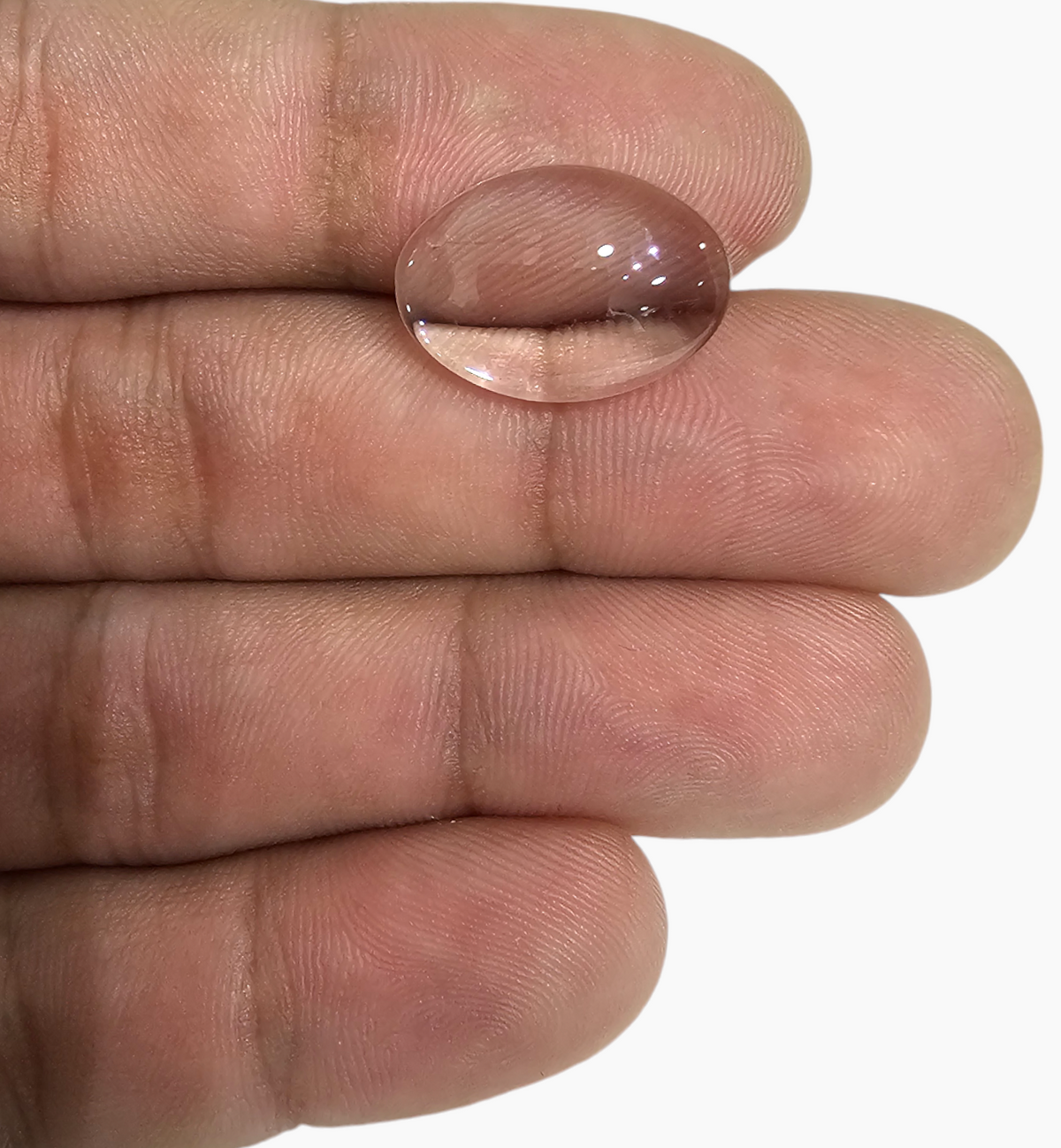Natural White Topaz Stone 6.78 Carats Oval Cabochon Size 18X13mm
