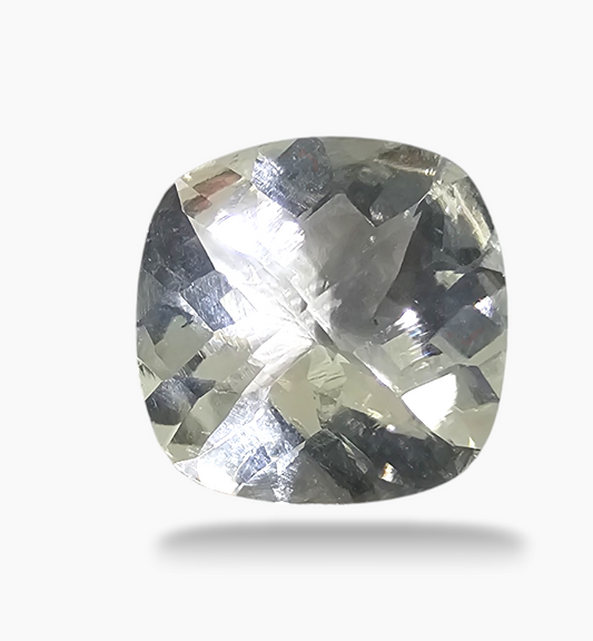 Natural White Topaz Stone 8.94 Carats Cushion Shape Size 14X14mm