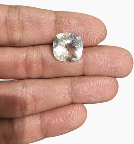 Natural White Topaz Stone 8.94 Carats Cushion Shape Size 14X14mm