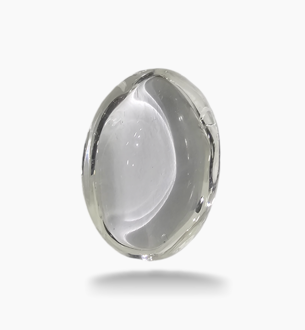 Natural White Topaz Stone 9.12 Carats Oval Cabochon Size 16.7X12mm
