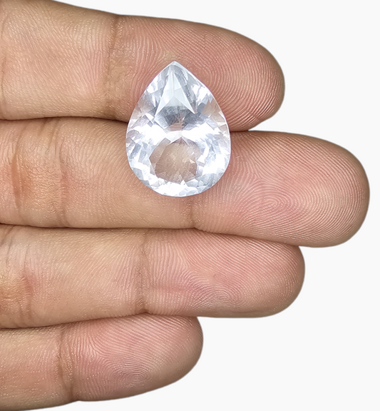 Natural White Topaz Stone 15.54 Carats Pear Shape Size 20X15mm