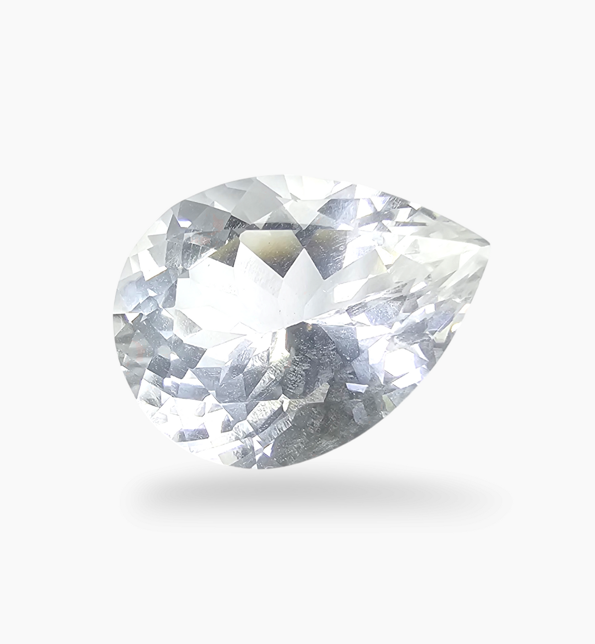 Natural White Topaz Stone 15.54 Carats Pear Shape Size 20X15mm