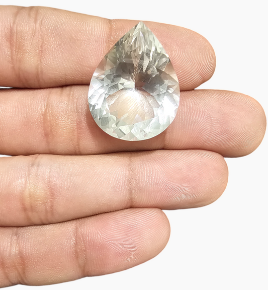 Natural White Topaz Stone 32.22 Carats Pear Shape Size 25X20mm