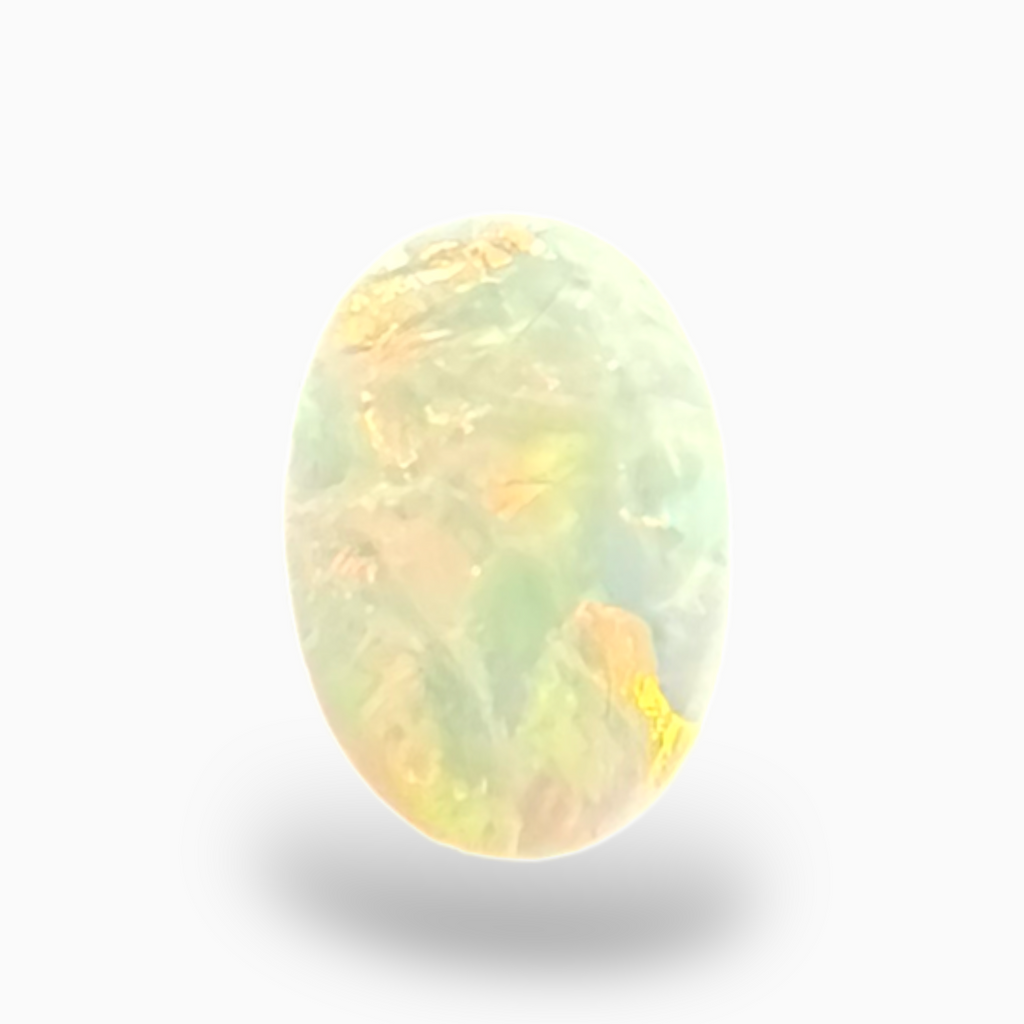Natural White Color Ethiopian Opal Stone 0.22 Carats Oval Cabochon Shape 5X4mm