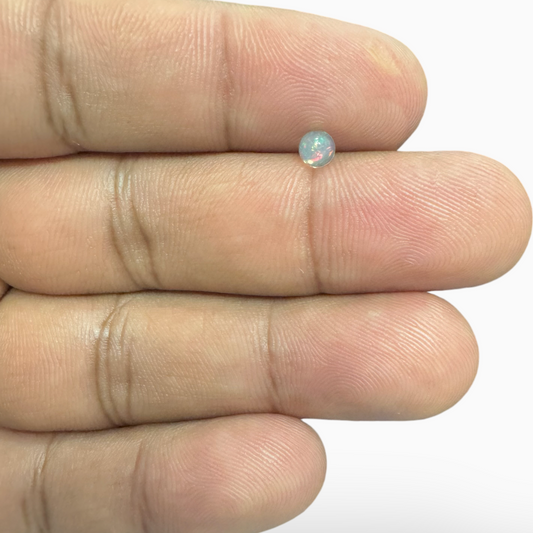 Natural White Color Ethiopian Opal Stone 0.21 Carats Round Cabochon Shape 4mm