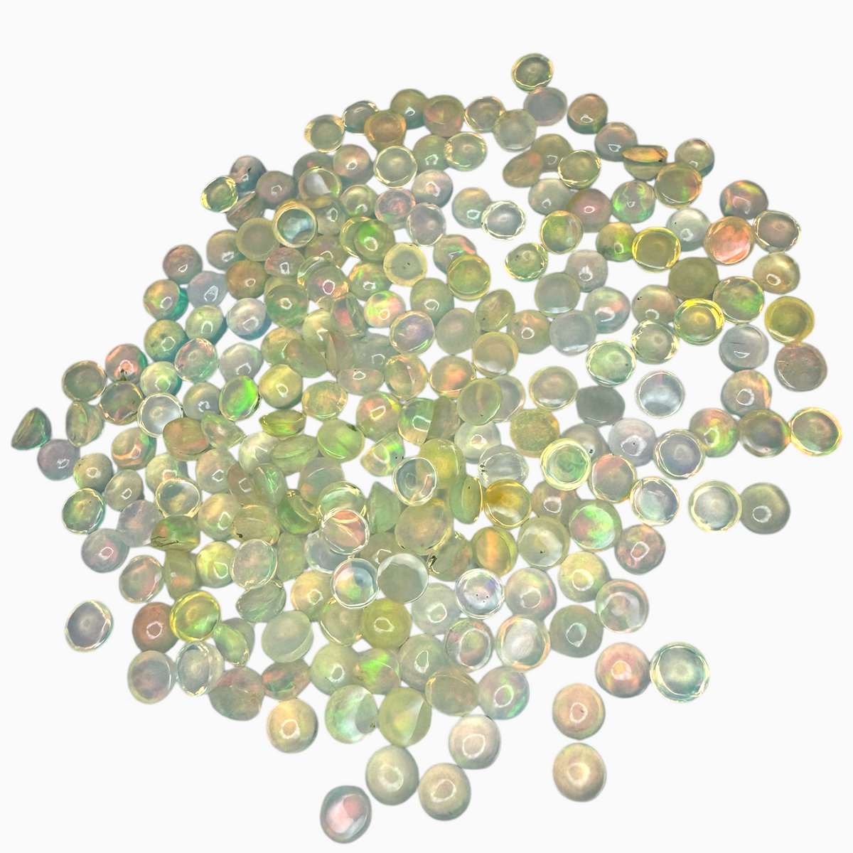 Natural White Color Ethiopian Opal Stone 0.21 Carats Round Cabochon Shape 4mm