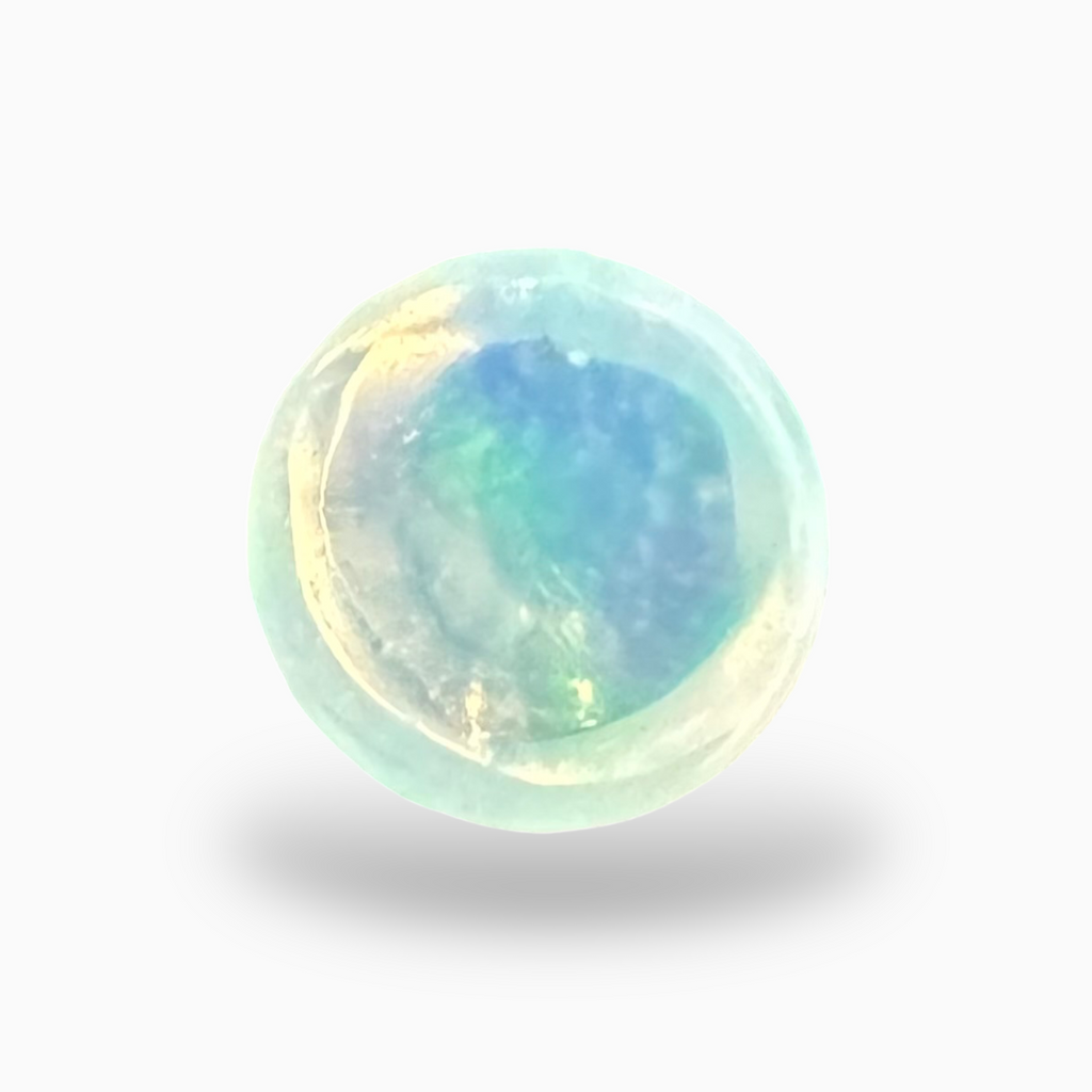 Natural White Color Ethiopian Opal Stone 0.21 Carats Round Cabochon Shape 4mm