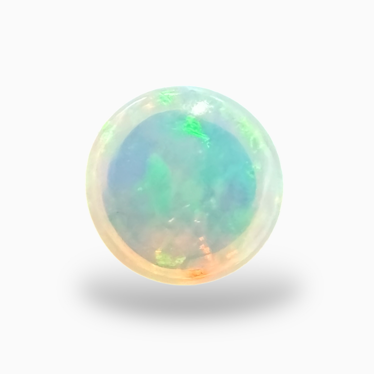Natural Golden Color Ethiopian Opal Stone  1.04 Carats Round Cabochon Shape  8mm