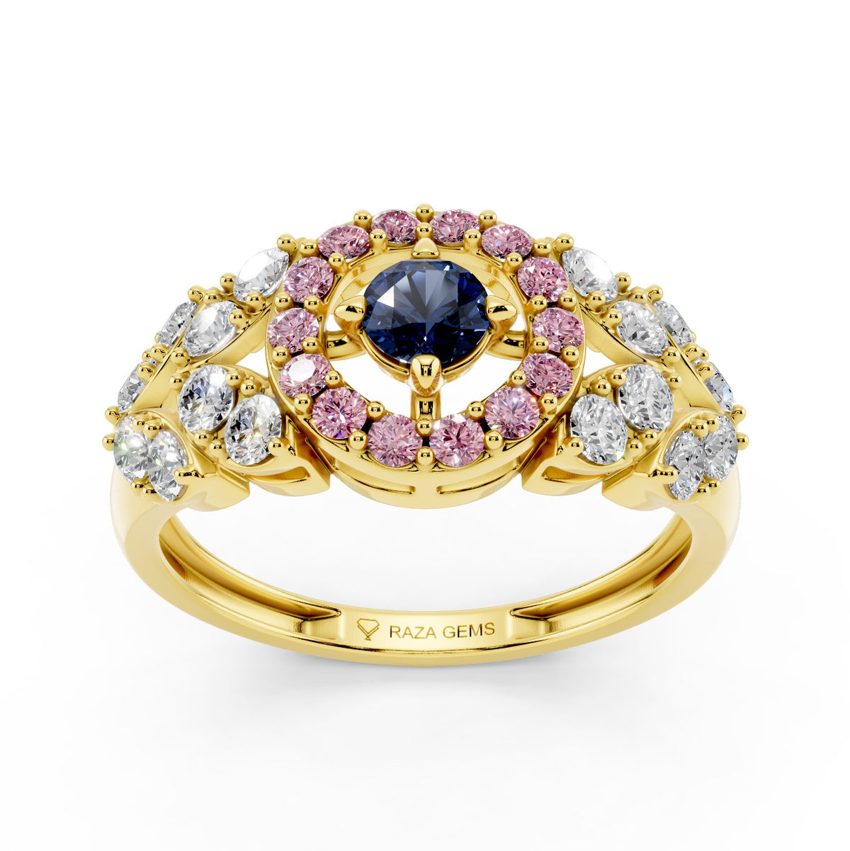 Natural Sapphire and Diamond Ring – 18K Gold (2.8g)