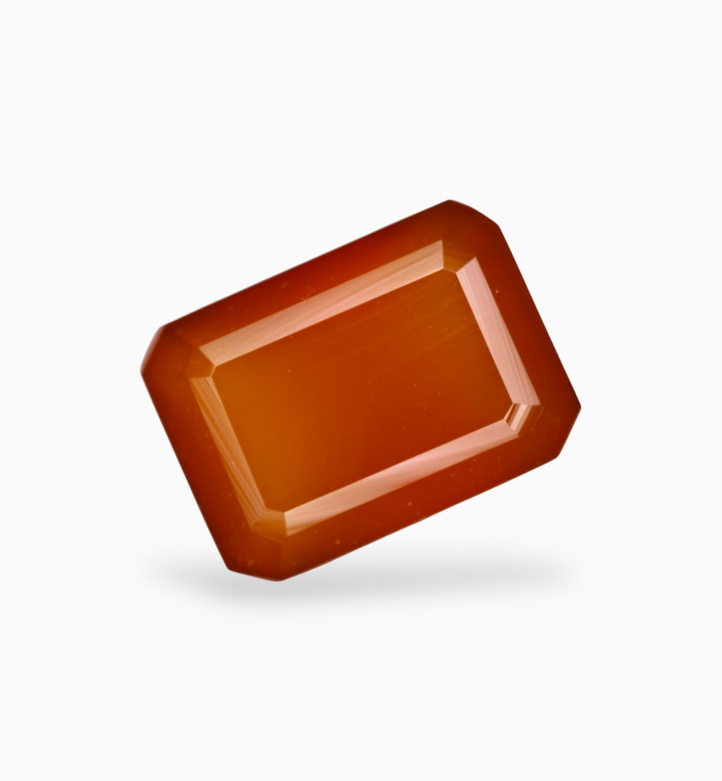 Natural Yellow Onyx Stone 6.33 Carats Emerald Cut Shape Size 12.9x9.2mm