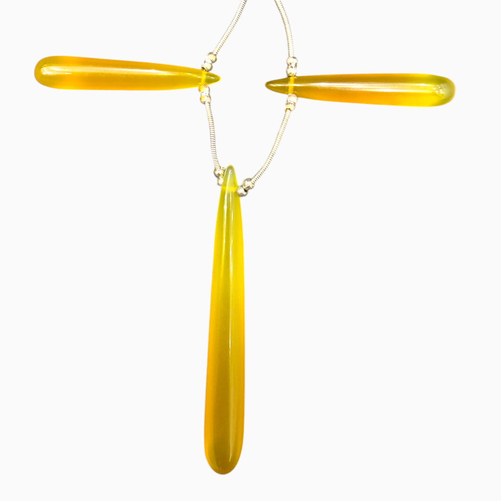 Yellow Onyx Long Drops For Jewellery From 5 - 25 Carats 5 - 50 mm