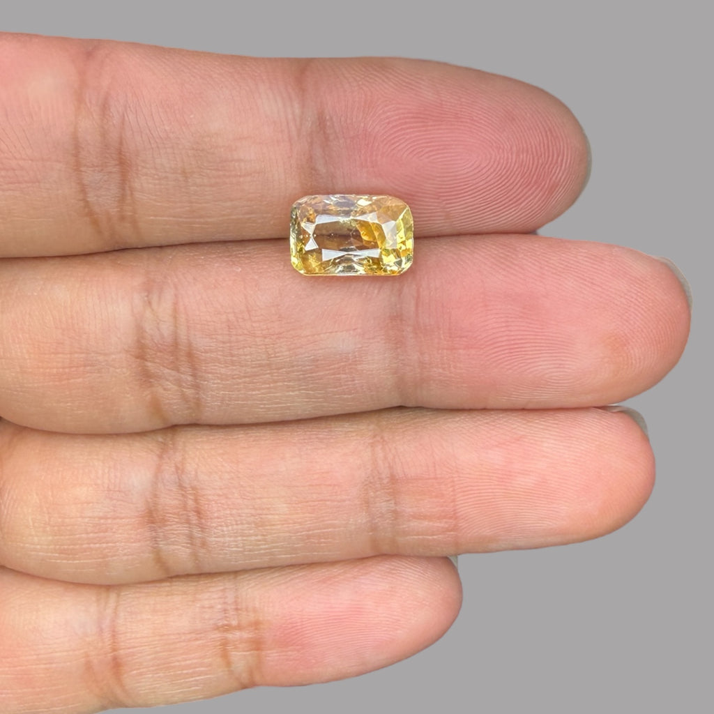 Yellow Sapphire Cushion Cut 4.85 Carats From Srilanka