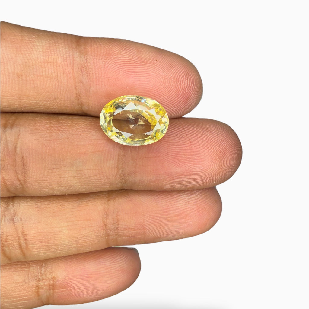 Yellow Sapphire Precious Stone Oval 8.47 Carats From Srilanka 100 % Natural