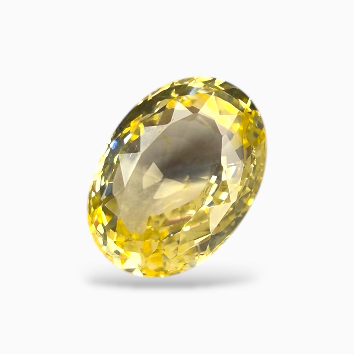 Yellow Sapphire Precious Stone Oval 8.47 Carats From Srilanka 100 % Natural
