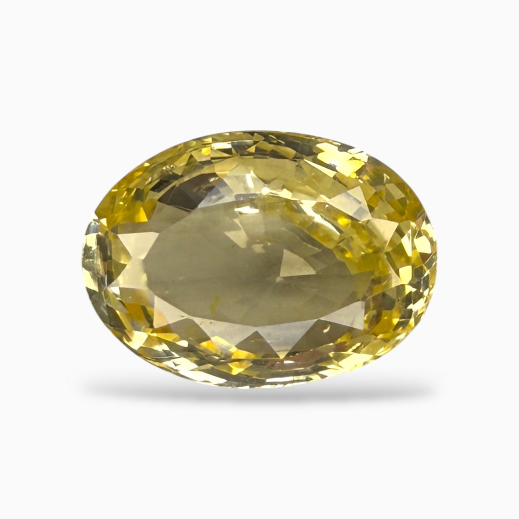 Yellow Sapphire Precious Stone Oval 8.47 Carats From Srilanka 100 % Natural