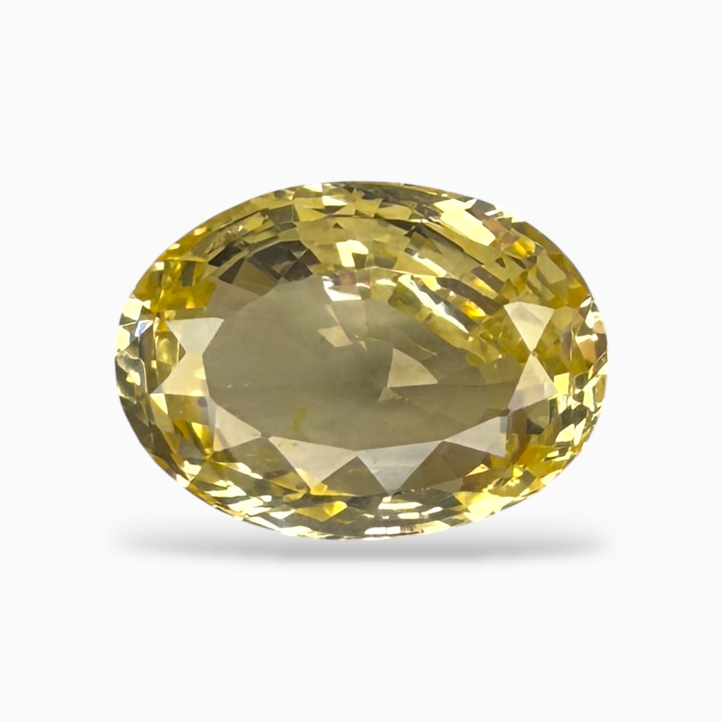 Yellow Sapphire Precious Stone Oval 8.47 Carats From Srilanka 100 % Natural