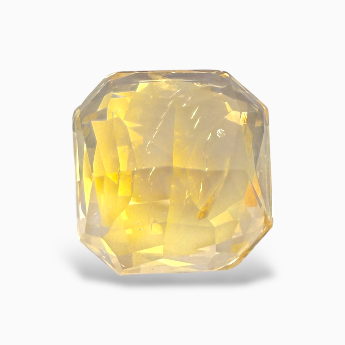 Yellow Sapphire Radiant Cut 7.81 Carats 10.47x10.02x7.15mm No Heat From Ceylon Srilanka