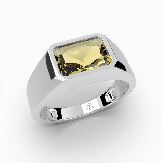 Yellow Sapphire Rings for Men - Aleksandr