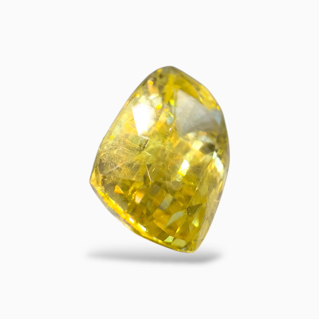 Yellow Sapphire Precious Stone Cushion Cut 9.58 Carats Unheated From Srilanka IGI Certified