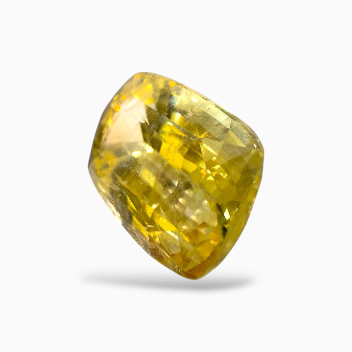 Yellow Sapphire Precious Stone Cushion Cut 9.58 Carats Unheated From Srilanka IGI Certified