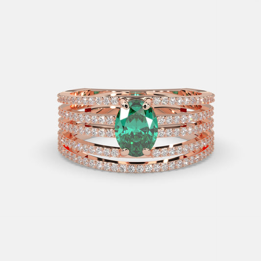 Zubaida Emerald Ring 18k Rose Gold