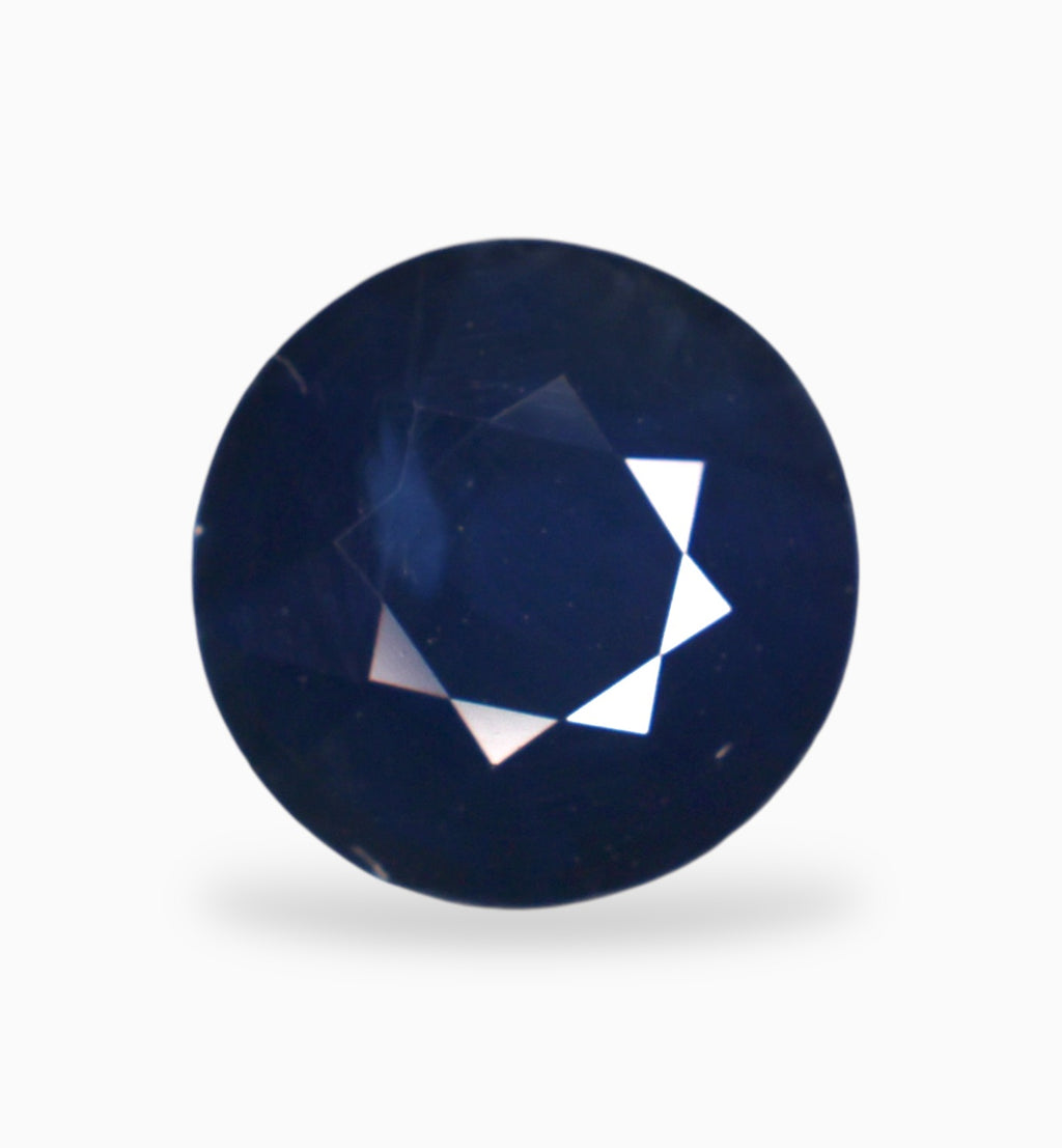 Natural Blue Sapphire Stone 1.77 Carats Round Shape 6.8x6mm