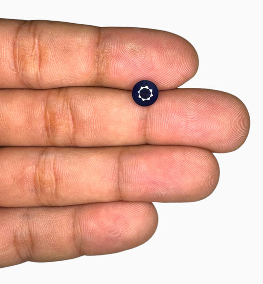 Natural Blue Sapphire Stone 1.77 Carats Round Shape 6.8x6mm