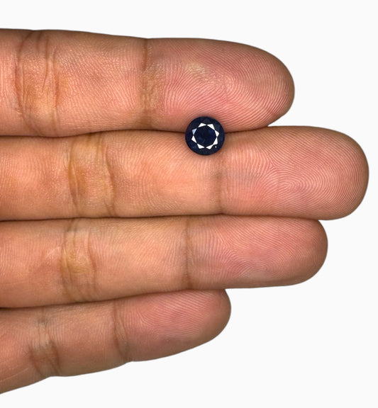 Natural Blue Sapphire Stone 1.86 Carats Round Shape 7x7mm