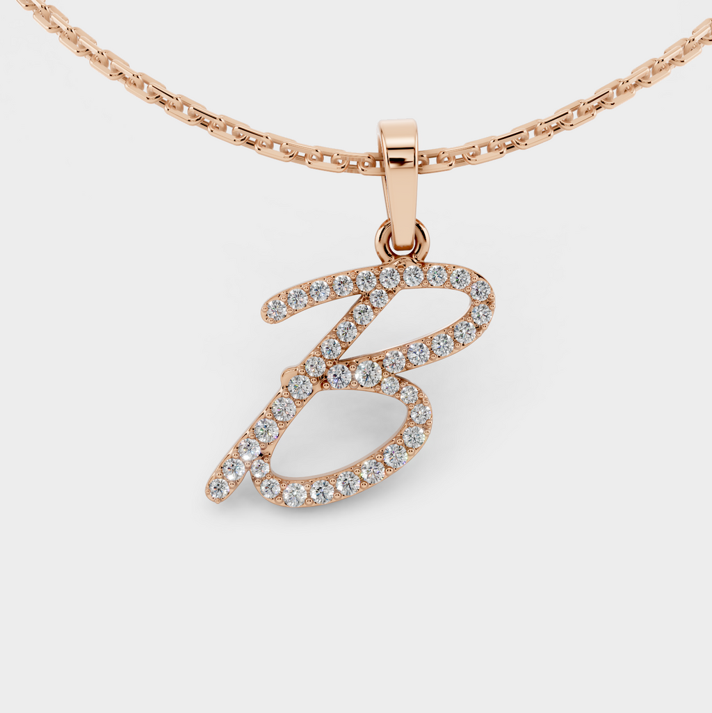 B Pendant Necklace (Gold)