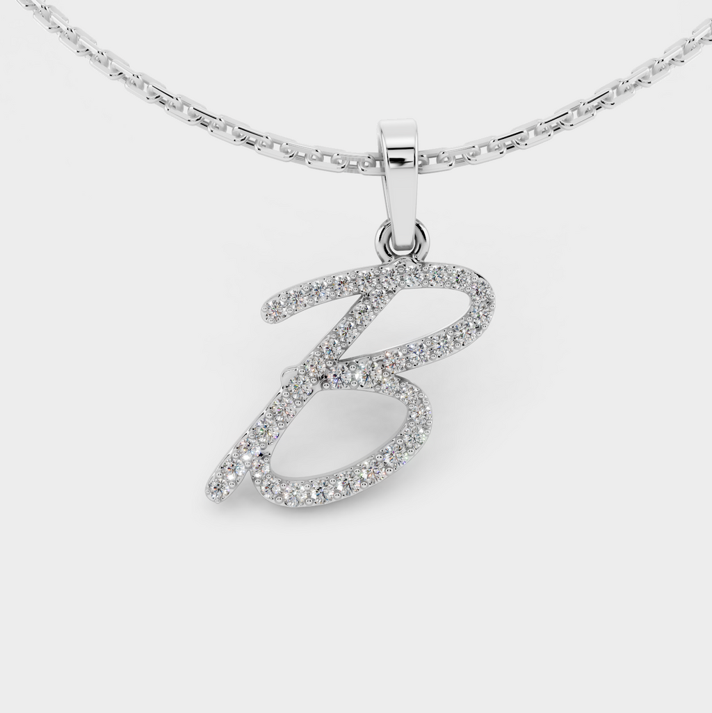 B Pendant Necklace (Gold)