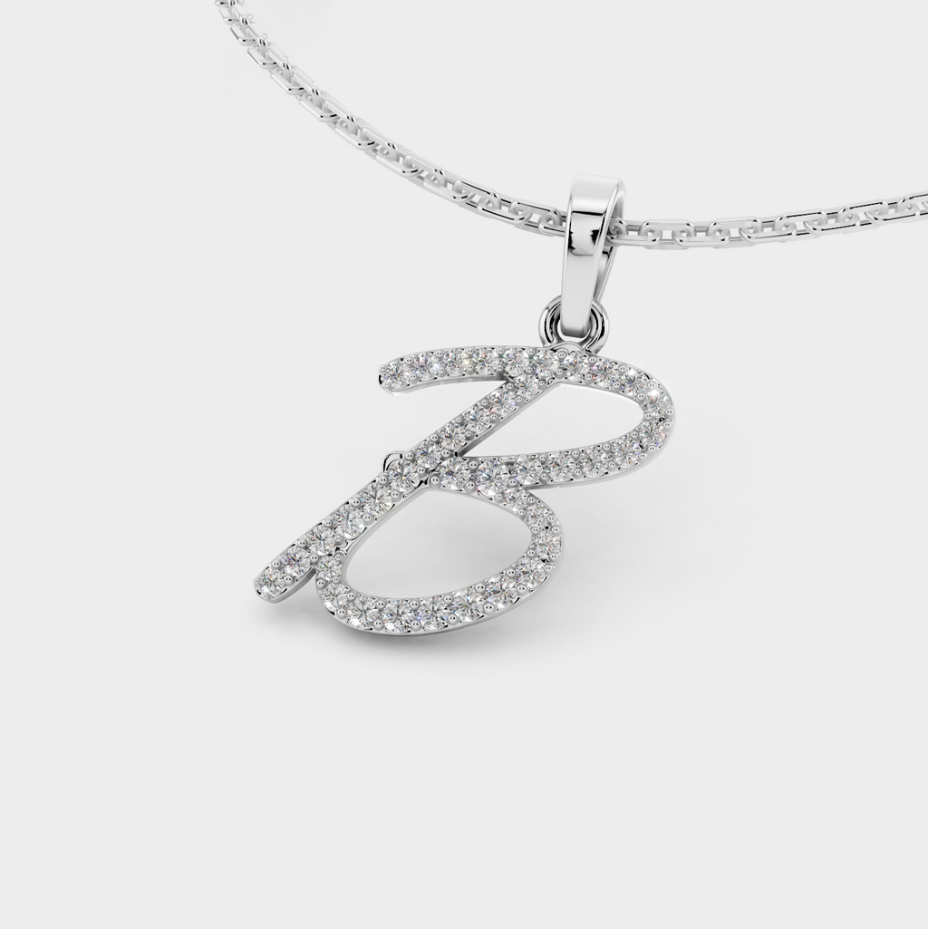 B Pendant Necklace (Gold)